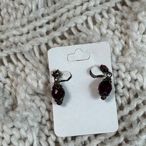 Fairy core Burgundy Drop Earrings